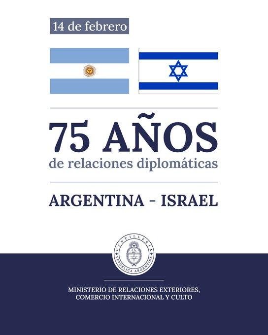 Argentina e Israel conmemoran sus 75 años de relaciones diplomáticas ...